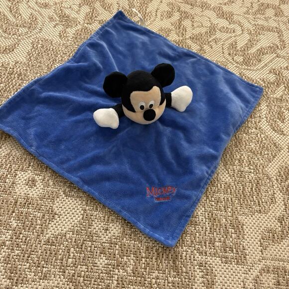 Disney Baby Mickey Mouse Blue Lovey Security Blanket Plush Blankey - Picture 2 of 12